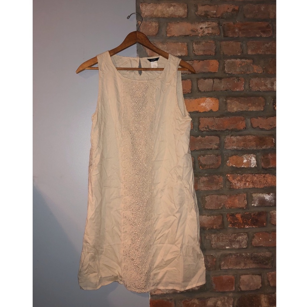 J. Crew Cream Cotton Sleeveless Dress, Size S